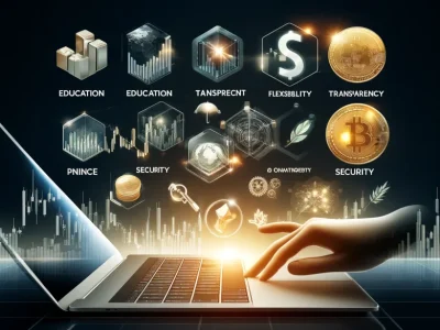 DALL·E 2024-06-04 14.49.07 - An image representing the benefits of using online brokers and investing. The image includes elements such as a stock market chart, forex symbols, com Proč využívat služby online brokerů a proč investovat